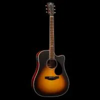 KEPMA D1CE K10 PRO 3TSM Гитара трансакустическая Dreadnought, цвет берст матовый