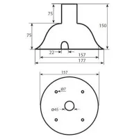 Panasonic WV-C122 Кронштейн потолочный для купольных видеокамер, 150 мм