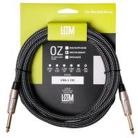 LEEM FBS-3(BK/WH) Шнур инструментальный JACK 1/4"(прямой) ⇔ JACK 1/4"(прямой), 3 м., черный/белый